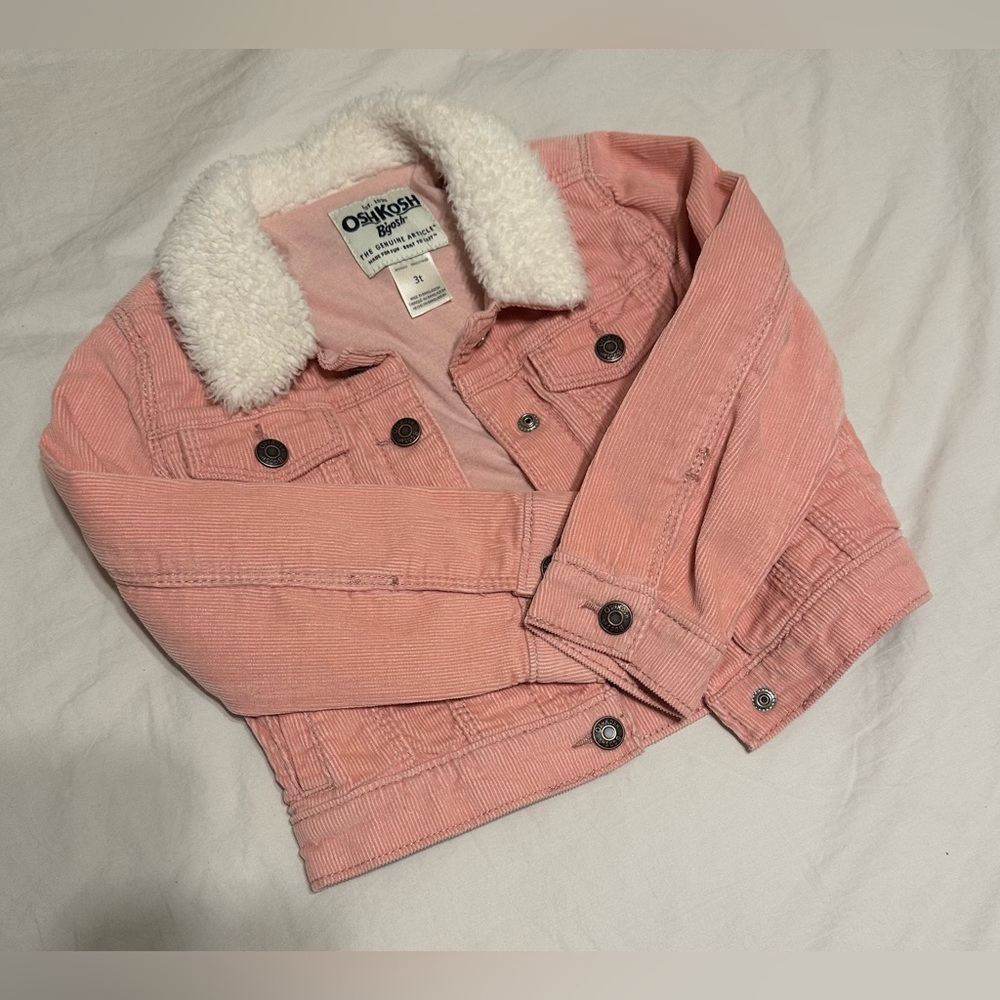 OshKosh B’Gosh corduroy jacket with faux shearling trim. 3T toddler girl